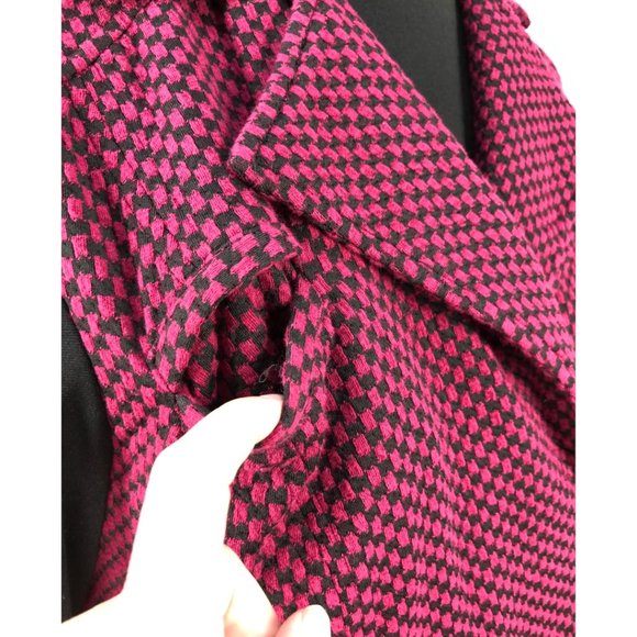 TORRID Beet Red/Black Checkered Print Moto Jacket Sz 1/1X - Picture 4 of 13